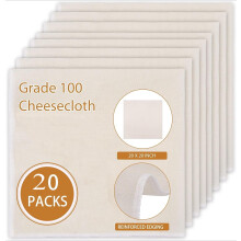 Reusable Cheese Cloths (8/12/16/20PCS, 20x20"), Grade 100 Unbleached Craft Cotton Strainers for Cooking, Baking, Juicing, Cheese Making