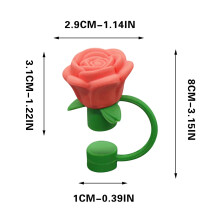 Rose Straw Stopper 10mm Flower Cap – Fashionable Kitchen Gadget Compatible with Standard Straws, Great Gift for Family, Orange