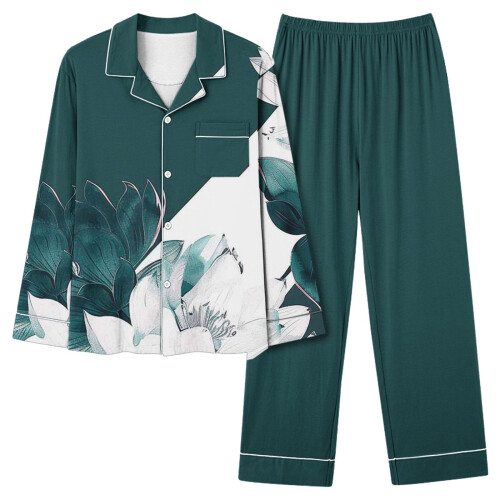 Women's Graphic Print Pajama Set Long Sleeve Top and Ankle