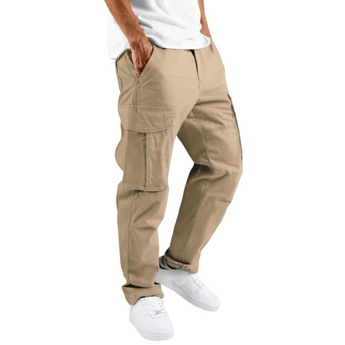 Ανδρικό παντελόνι Cargo με στενή εφαρμογή, casual, streetwear σχέδιο Cargo με υφασμένη τσέπη 1