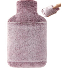 samply Hot Water Bottle with Cover - 2L Hot Water Bag with Hand Pocket, for Hand Feet Warmer, Pink