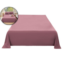 Flat Sheet - Microfiber Bed Flat Sheet, Wrinkle and Fade Resistant, 70.87x90.55 Inch, Red