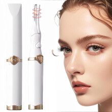 Heated Eyelash Curler, 2-in-1 Clip Design, 3 Temp Modes, USB Rechargeable, 24H Long-Lasting Curl, White — Compatible with All Lash Types