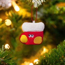 Mini adorno navideño de peluche blanco de 7,6 cm (3 pulgadas) - Decoración colgante suave y mullida para el árbol, ideal para rellenar calcetines