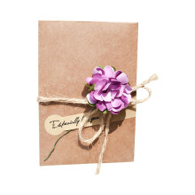 Cowhide Dried Flower Greeting Card Vintage Style