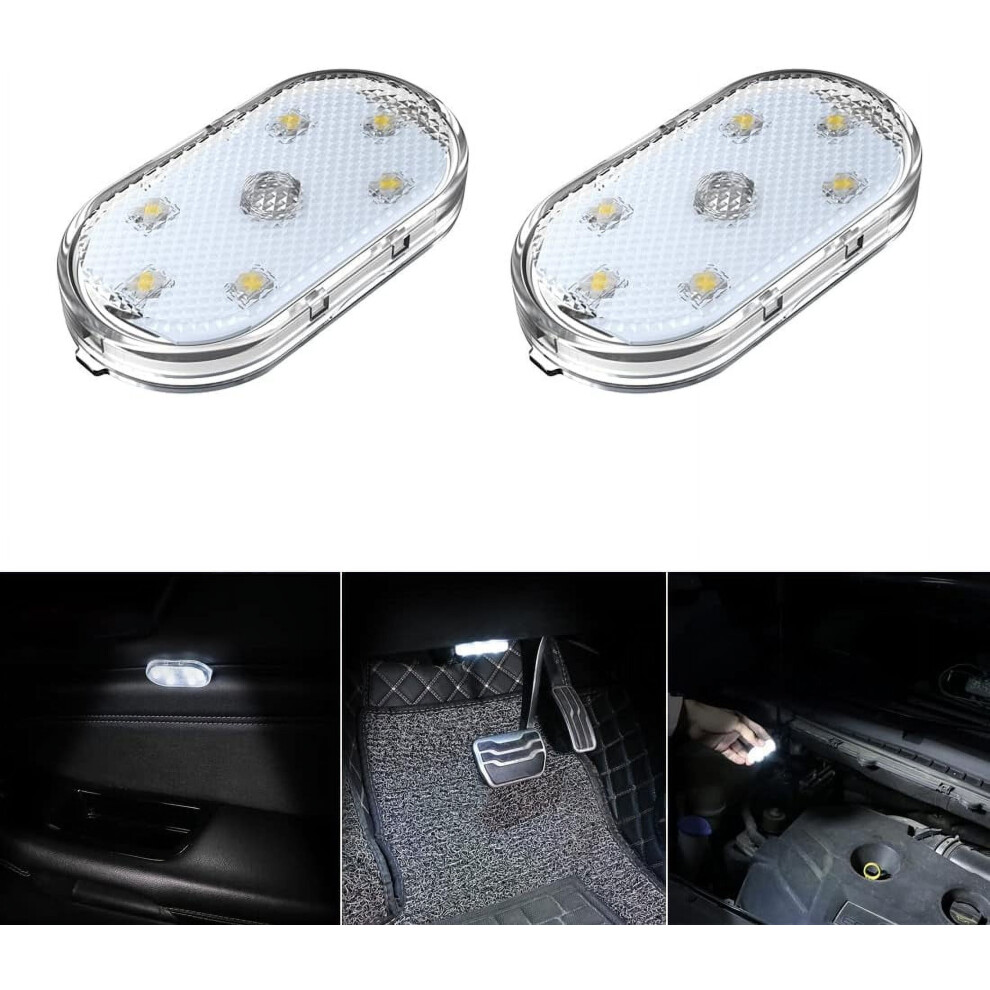 2 Pcs Car Led Lights Interior, Ambient Lighting Car Interior,Usb Rechargeable Car Interior Reading ,Portable Led Lights For Car White/Light 9065194406749