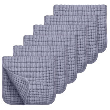 Set van 6 mousseline spuugdoekjes, 6 lagen, 100% katoen, ultrazacht en absorberend voor spugen/kwijl – donkergroen, geschikt voor pasgeboren