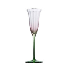 Floral Champagne Flute Pink Green 3.72 oz 1 pc