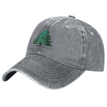 Unisex Retro Washed Christmas Hat with Evergreen Tree Design – Adjustable Pine Tree Baseball Cap, Compatible with Holiday Celebrations