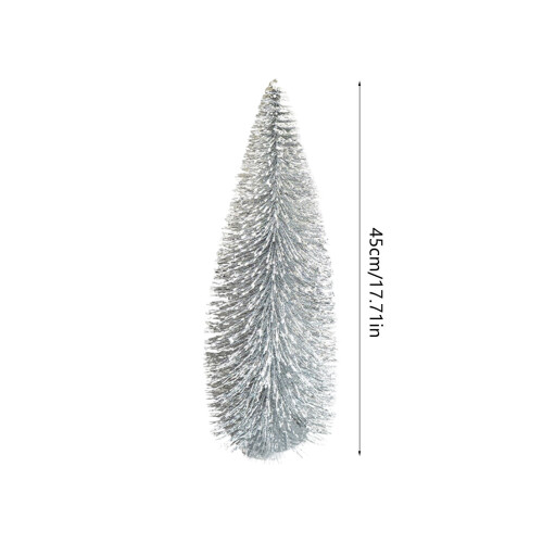 Miniature Pine Tree Tabletop Decoration Silver 2