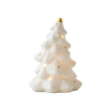 1 statuetta natalizia in ceramica illuminata, albero di Natale luminoso, auto, regalo, ornamento, mini scena decorativa per feste natalizie, tavolo,