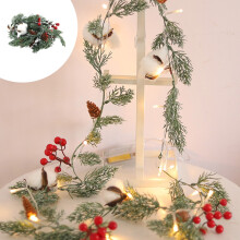 Clearance In Christmas Lights Mini bulb Christmas lights Christmas Pine Needle Red Fruit Cotton Lights Indoor Outdoor Deck Garage