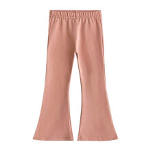 Meisjes katoenen flared leggings, hoge taille, flared pijpen, bootcut yogabroek voor meisjes, roze, 18-24 maanden
