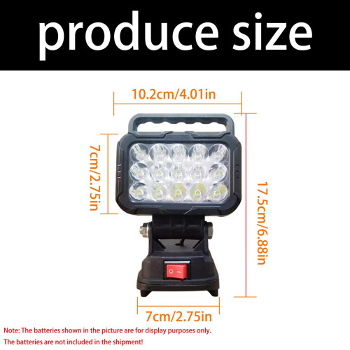 LED Foldable Job Light with Dual USB Port for 18V Battery 2
