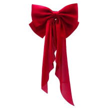 Bow tiara bridal red toast dress hairpin pearl velvet premium spring clip