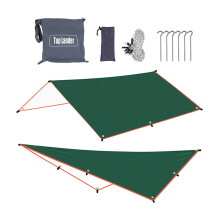 Lightweight Waterproof Tent Tarp, Compact Hammock Tent Tarp Tarpaulin Shelter Roof Cover Canopy Awning, Green, 300x300cm