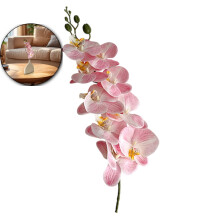 Orchidée artificielle, 9 grands pétales, tiges réalistes, fausse fleur pour mariage et décoration intérieure (rose)