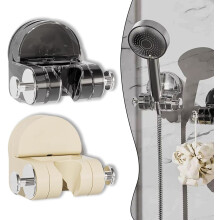 2PCS-B Adjustable Suction Cup Shower Rack, Wall-Mounted Non-Perforated Holder, Removable (Compatible with Smooth Surfaces)