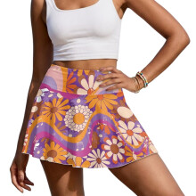 Women's tennis skirt with built-in shorts, breathable, mini
