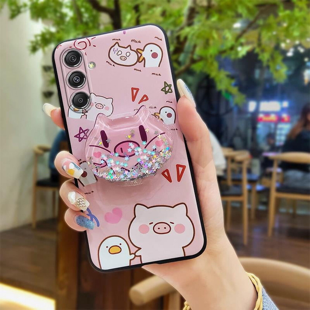 Phone Case Compatible With Samsung Galaxy A35 5G Global Â Anti-Knock, Kickstand, Lens Protection, Quicksand Glitter Tpu 9377112601434