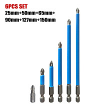 Screwdriver Bit PH2 1/4 Inch Hex Shank 6pcs Alloy Steel Batch Head Magnetic