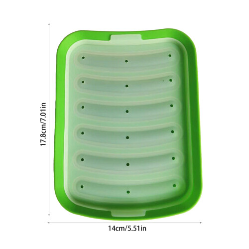 Silikone pølseform Grøn Non-stick 6 hulrum 2