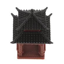 Exquisite Plastic Brown Miniature Pavilion for Aquarium Decor Adds Chinese Garden Ambiance 4.5