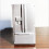 1:12 Mini Doll House Simulation Refrigerator Model White Silver Gray 1