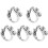 Open Ring Crochet Ring Silver 5 Pieces 0.94 x 0.87 x 0.47 3