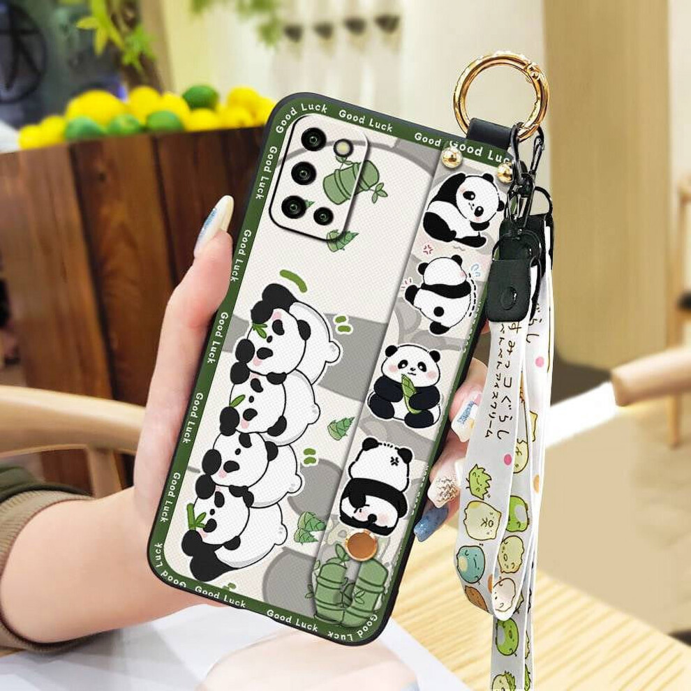 Phone Case Compatible With Samsung Galaxy A03s/Sm-A037g Â Dirt-Resistant, Shockproof, Waterproof, Panda Cartoon Silicone Case With Wrist Strap & 9027700603448