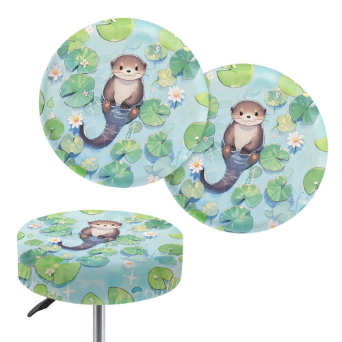 Ensemble de 2 housses de tabouret Otter rembourrées et lavables, rondes