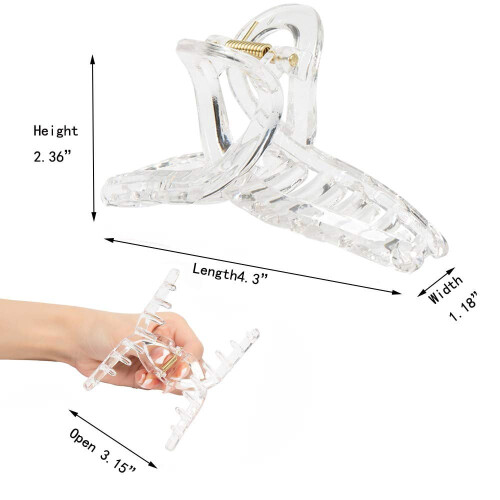 Clear Claw Clips Polycarbonate Large Jaw 12pcs 1