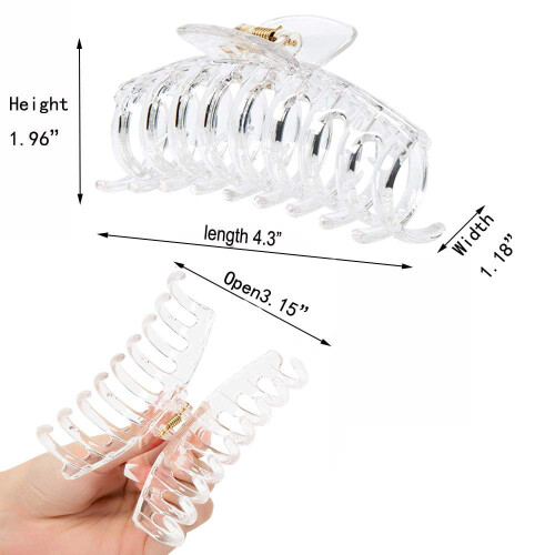 Clear Claw Clips Polycarbonate Large Jaw 12pcs 2