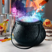 Décoration d'Halloween : Chaudron de sorcière avec brumisateur et