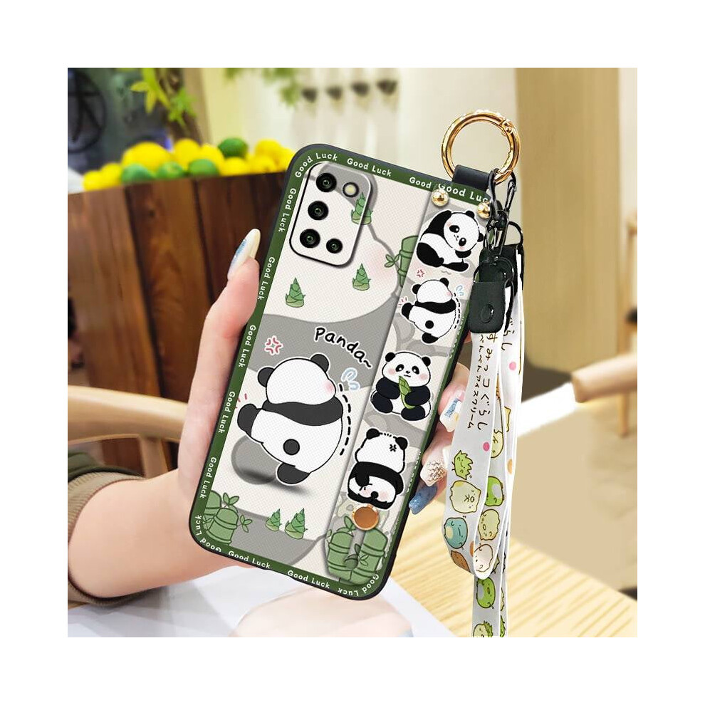 Panda Cartoon Silicone Phone Case For Samsung Galaxy A03s/Sm-A037g Â Soft, Shockproof, Dust-Resistant With Wristband & Lanyard Ring 9027700140394