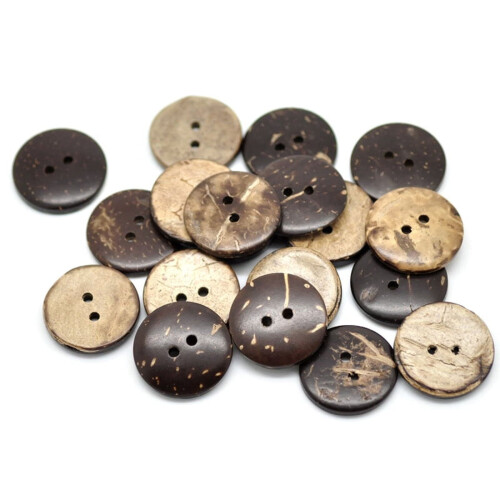 Brown Coconut Shell Buttons 18mm 2-Hole 50 pcs 1