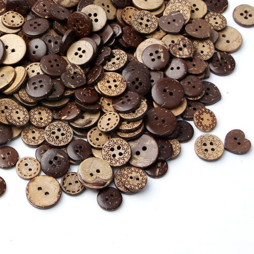 Brown Coconut Shell Buttons 18mm 2-Hole 50 pcs 2