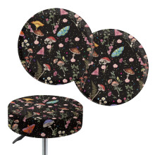 Housse de tabouret de bar champignon galaxie, motif papillon, 35,5-40,5 cm