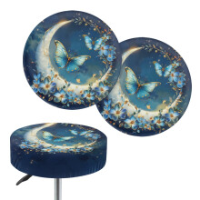 Housses de tabouret de bar à motif papillon et lune, 14-16 pouces, 2 pièces