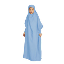 Ramadan-kjole til piger med hætte og flagermusærmepaneldesign