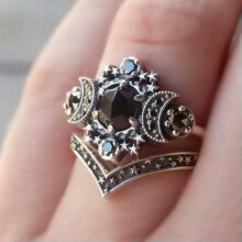 925 Silver Vintage Rings Women Men Cubic Zircon Jewelry Party Band Gifts Sz6-10-#8-7