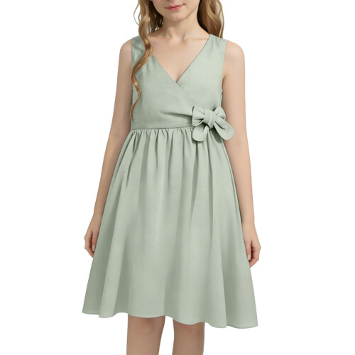 Robe princesse d'été sans manches à col rond pour filles