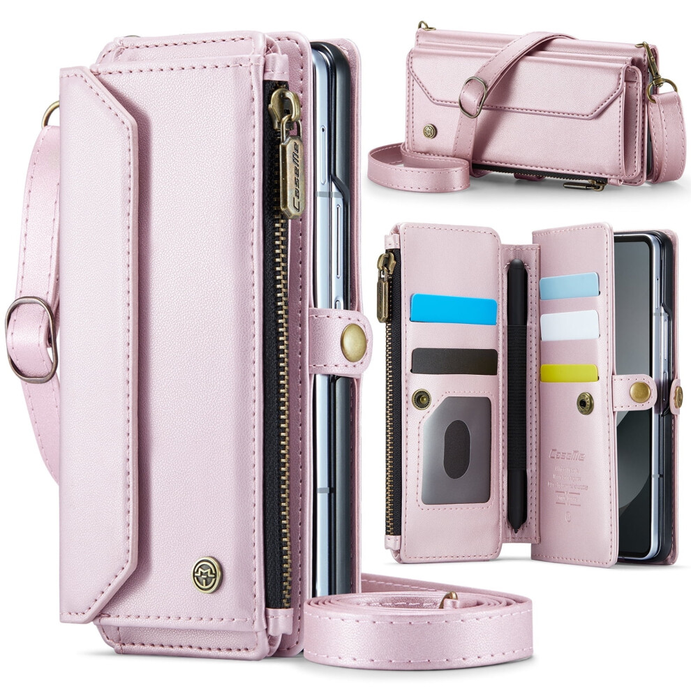 Shieldplus Case For Samsung Galaxy Z Fold 6: Wallet, Stand, Rfid Blocking, Magnetic Closure, S Pen Holder, Pink 9377112598109