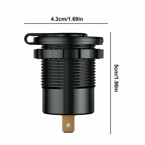 12V Dual USB Car Charger with LED Voltmeter 4.8A 2