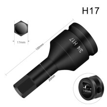 3/4inch Hex Socket Wrench Drive Bit for Impact Wrench Socket Adapter, Compatible with H12-H32, Ideal for Heavy Duty Repairs and DIY Projects