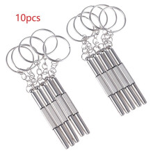 Stainless Steel 10PCS Keychain Screwdriver Set for Glasses, Phone, Watch Repair – Portable DIY Multi-tool, Compatible with Small Electronics