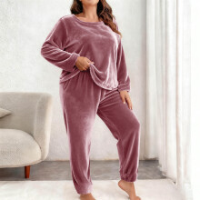 Women's Flannel Pajama Set Long Sleeve Plus Size