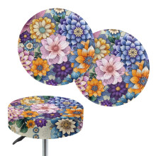 Housse de tabouret de bar bohème à motif mandala floral 14-16 pouces (2 pièces)