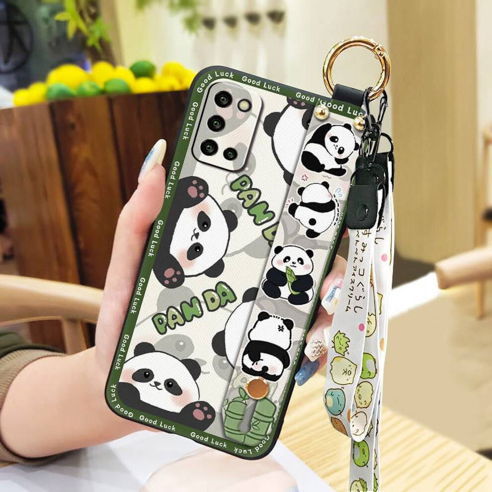 Panda Silicone Phone Case Compatible With Samsung Galaxy A03s/Sm-A037g Â Shockproof, Anti-Knock, Wrist Strap, Waterproof & Dust-Resistant 9027700137349