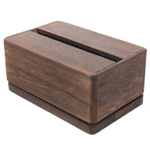 Distributeur de mouchoirs en bois à fixer au mur, marron foncé, 1 unité